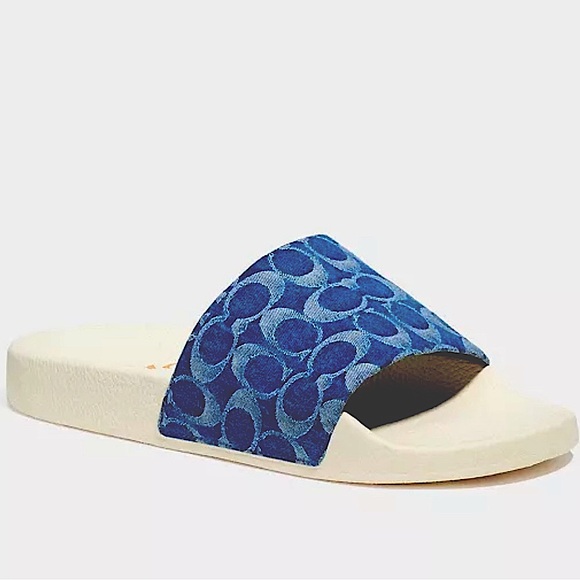 💎 COACH Unisex Denim Slides - Picture 2 of 3